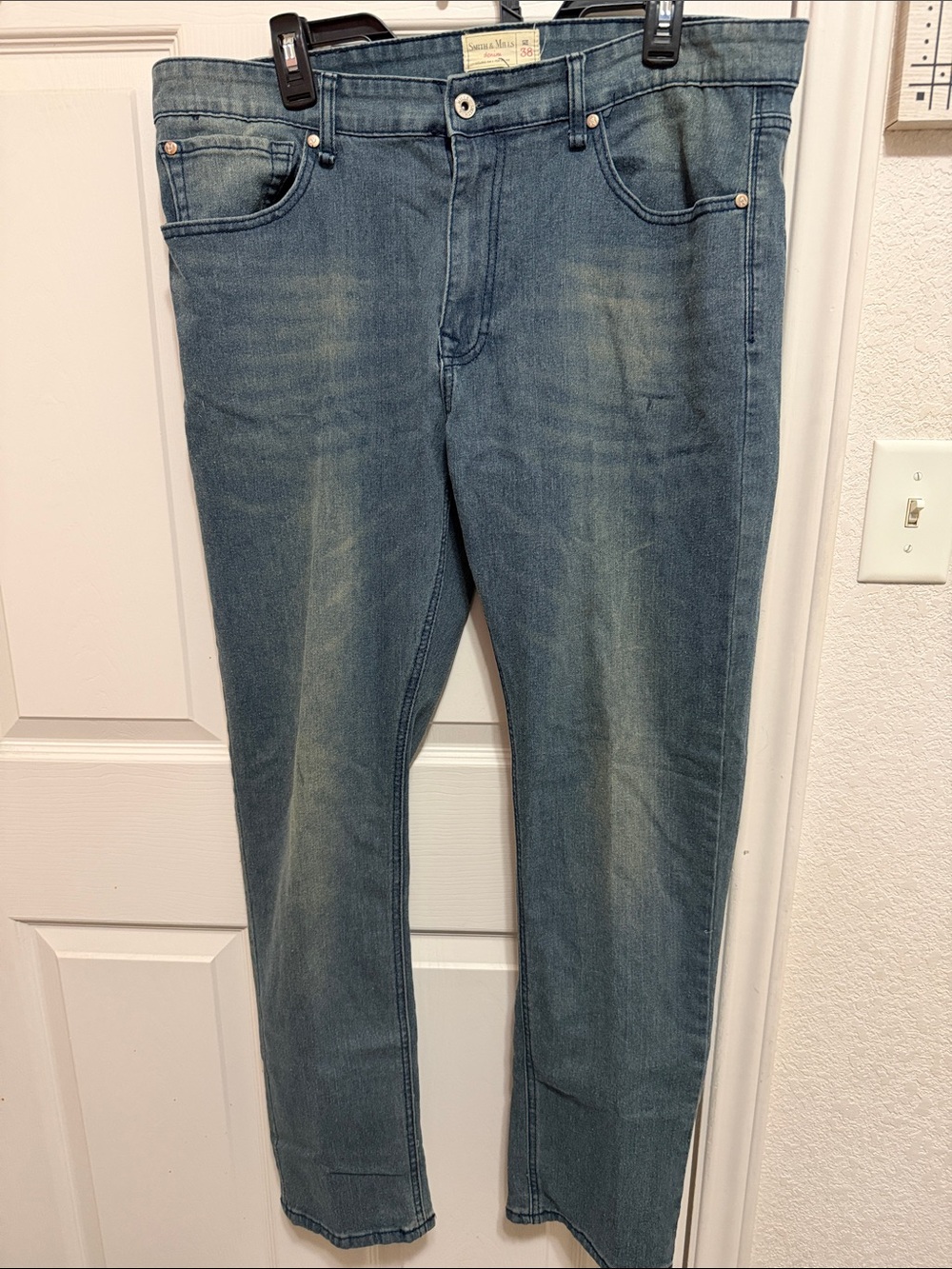 Men's Straight Jeans in Light Blue Denim